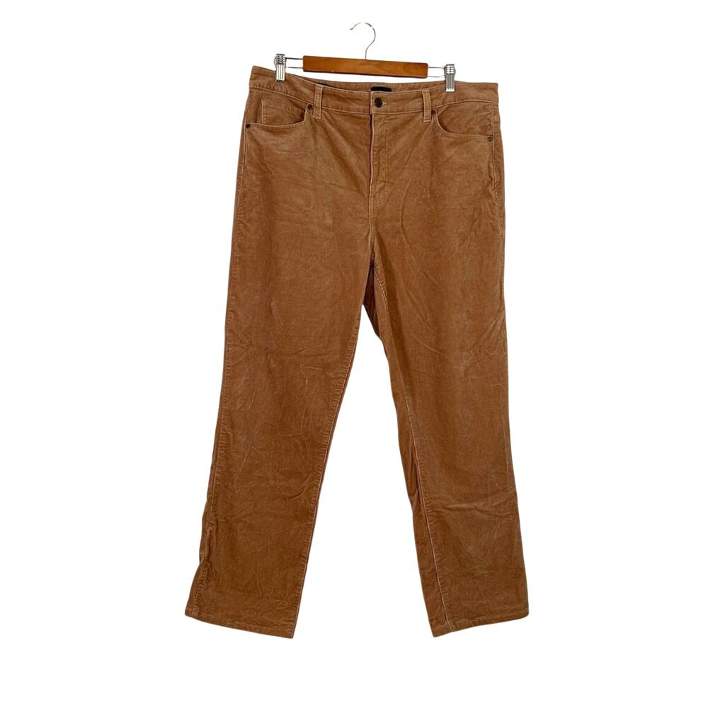 Talbots Brown Corduroy Straight Leg Pants High Rise Sz 14 Fall Classic Heritage